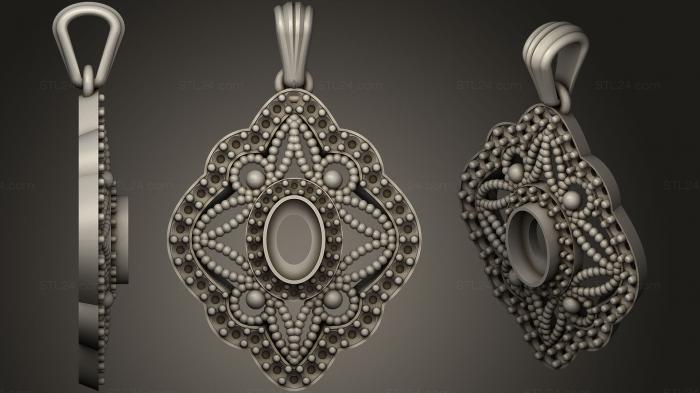 Jewelry (Pendant With Opal25, JVLR_1078) 3D models for cnc